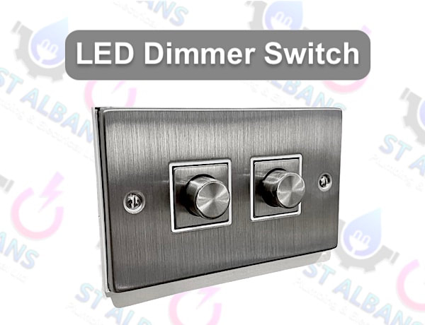 Brushed nickel dimmer switch