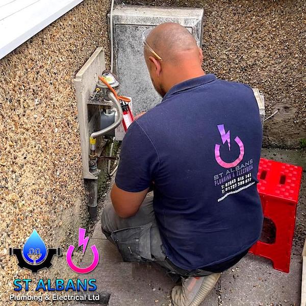 Gas engineer performing a gas inspection
