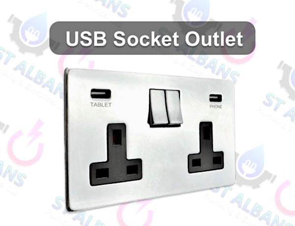 Chrome USB Socket Outlet